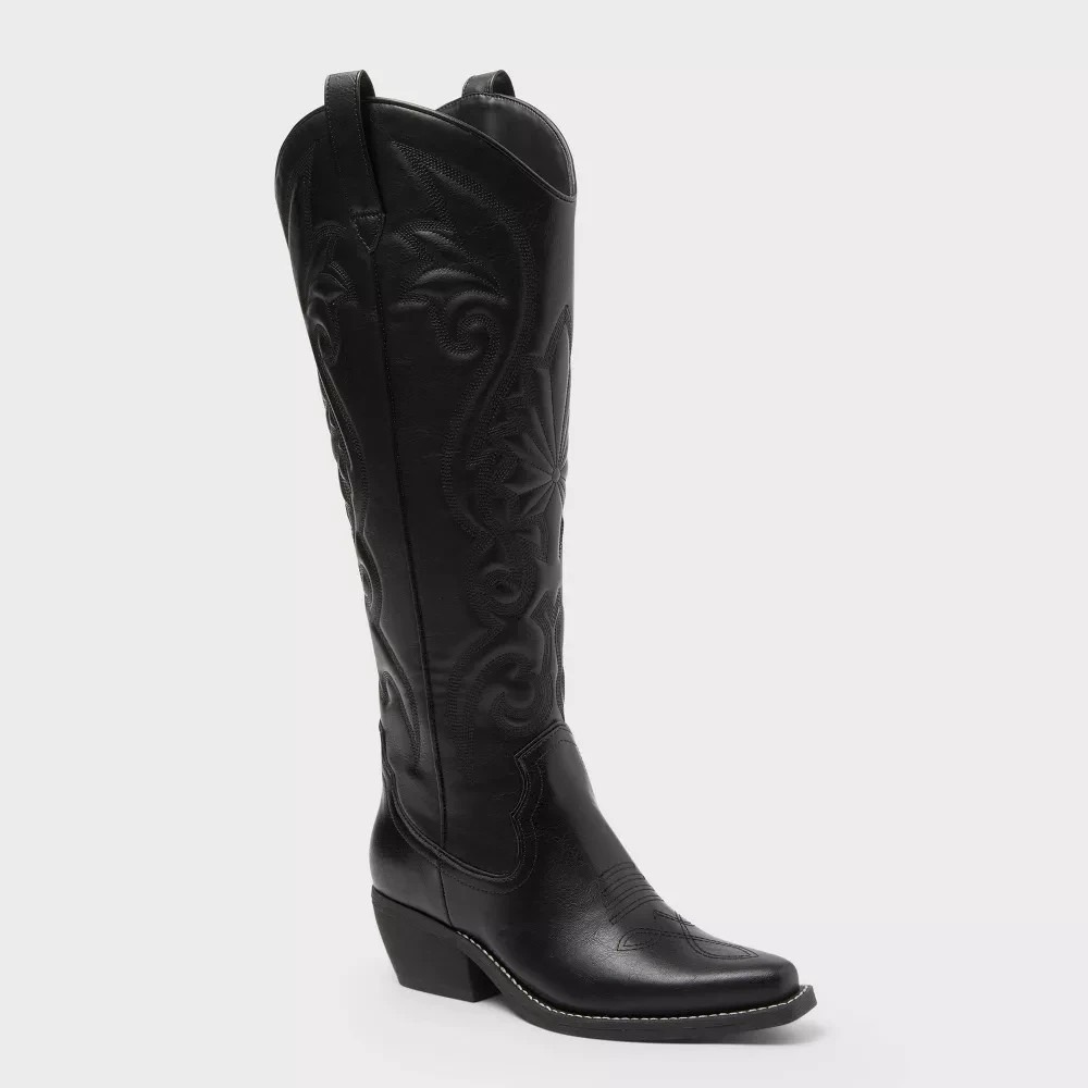 Wild Fable Women's Kenzie Jet Black Western Boots Size 5.5